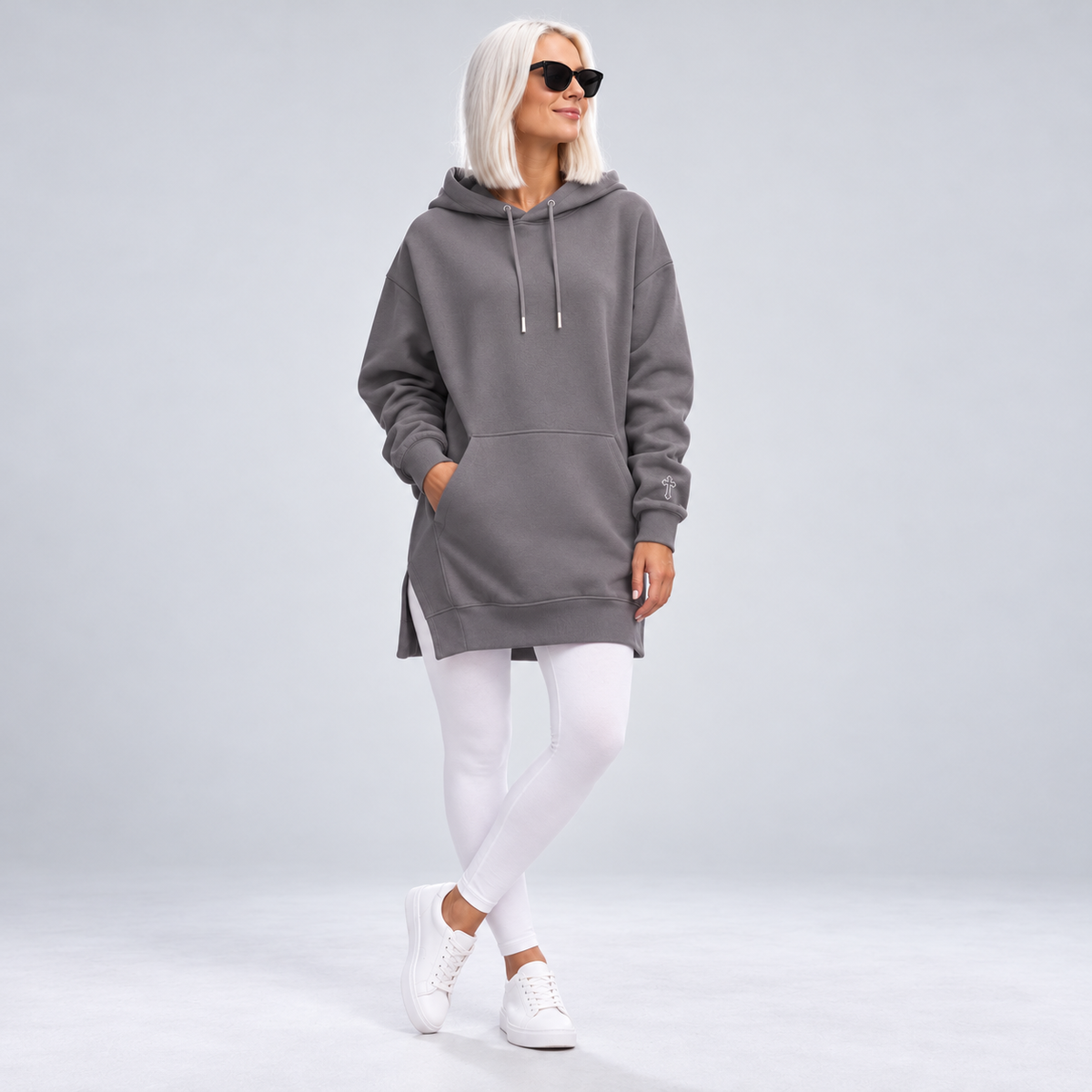 Übergroßes Hoodie-Kleid