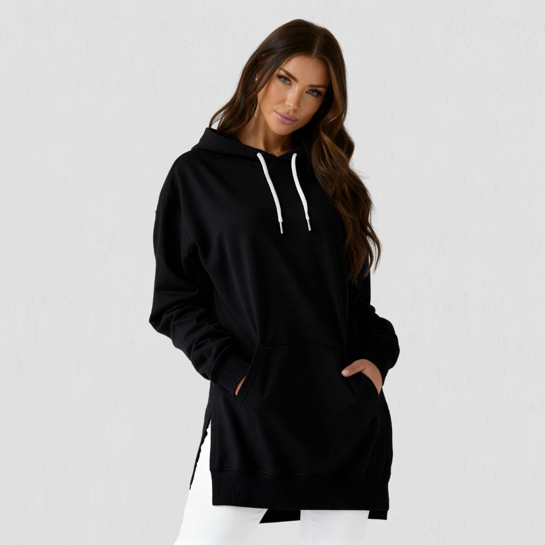 hooded pullover sweater dress main image 1