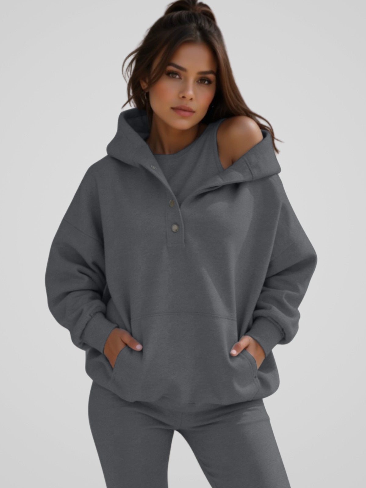 Oversized Snap-Fit Hoodie