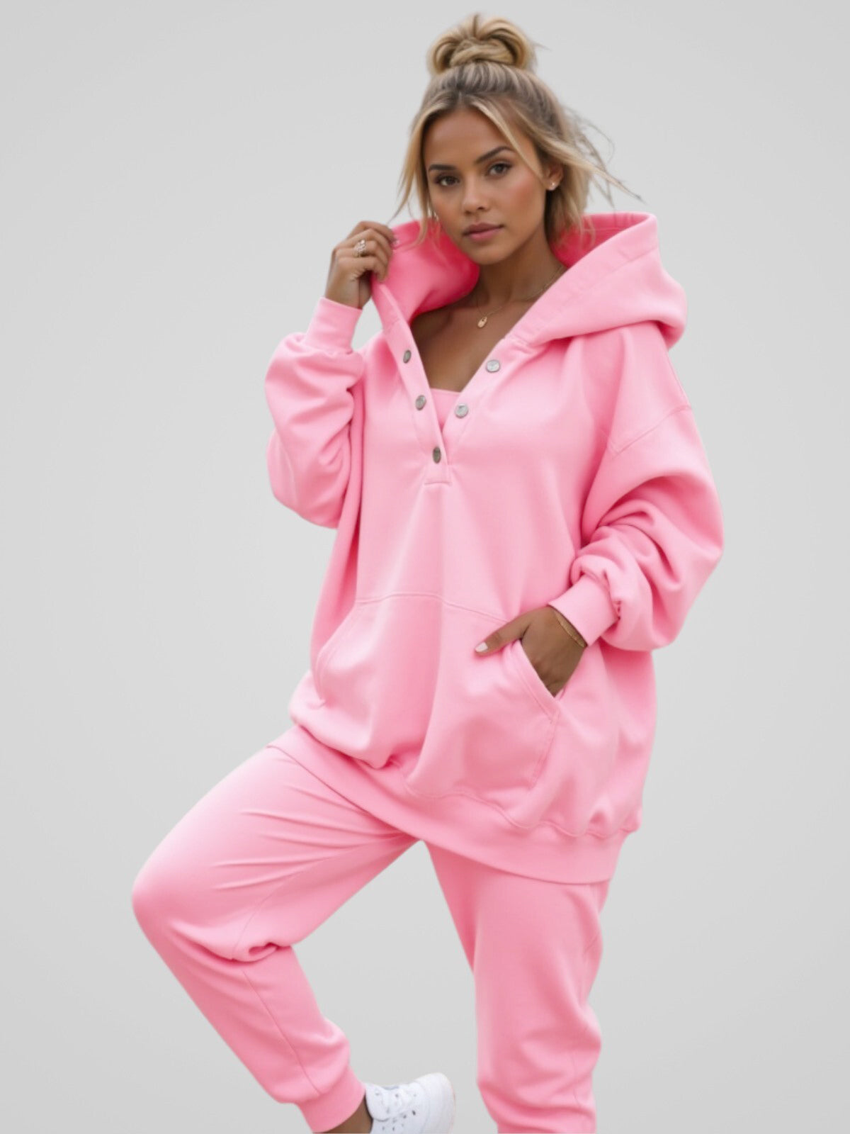 Oversized Snap-Fit Hoodie