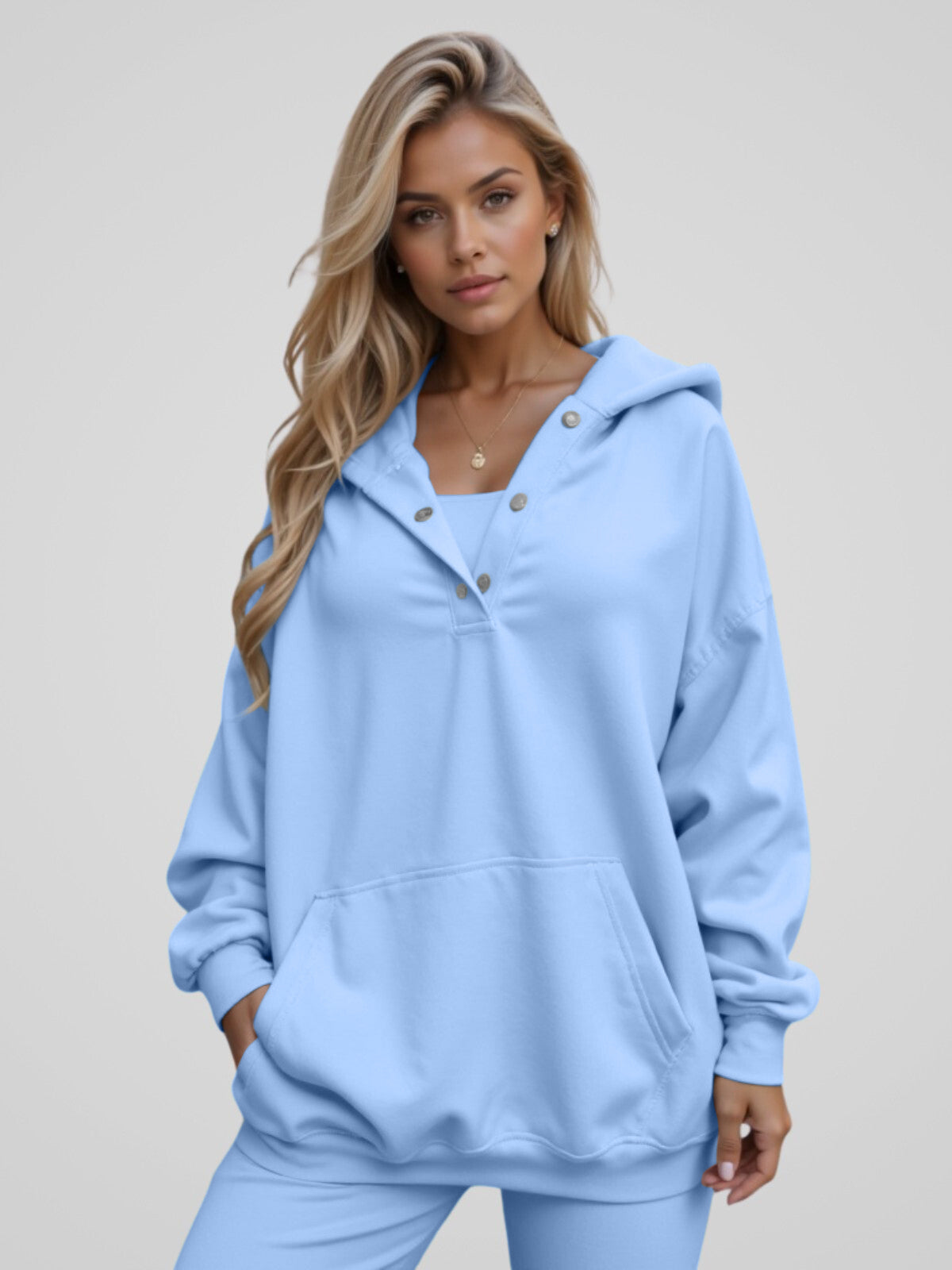 Oversized Snap-Fit Hoodie