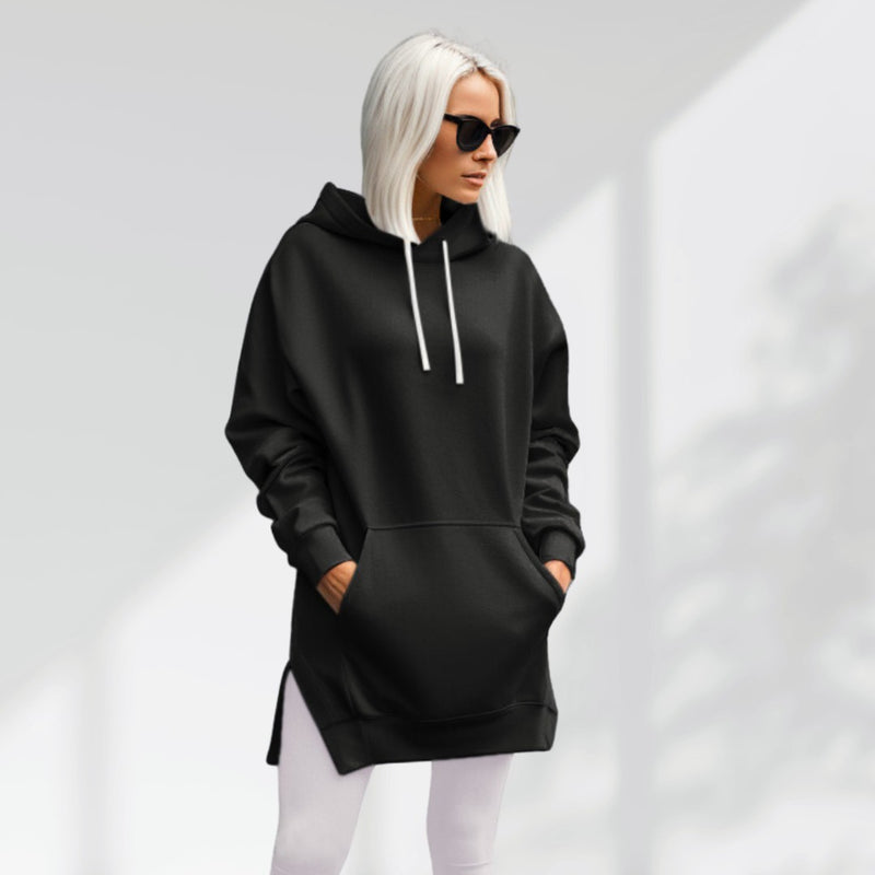 oversized hoodie dress plus size Handmade Cotton French Terry Hoodie Dress: Plus Size Cozy Tunic, Oversized Sweatshirt with Pockets