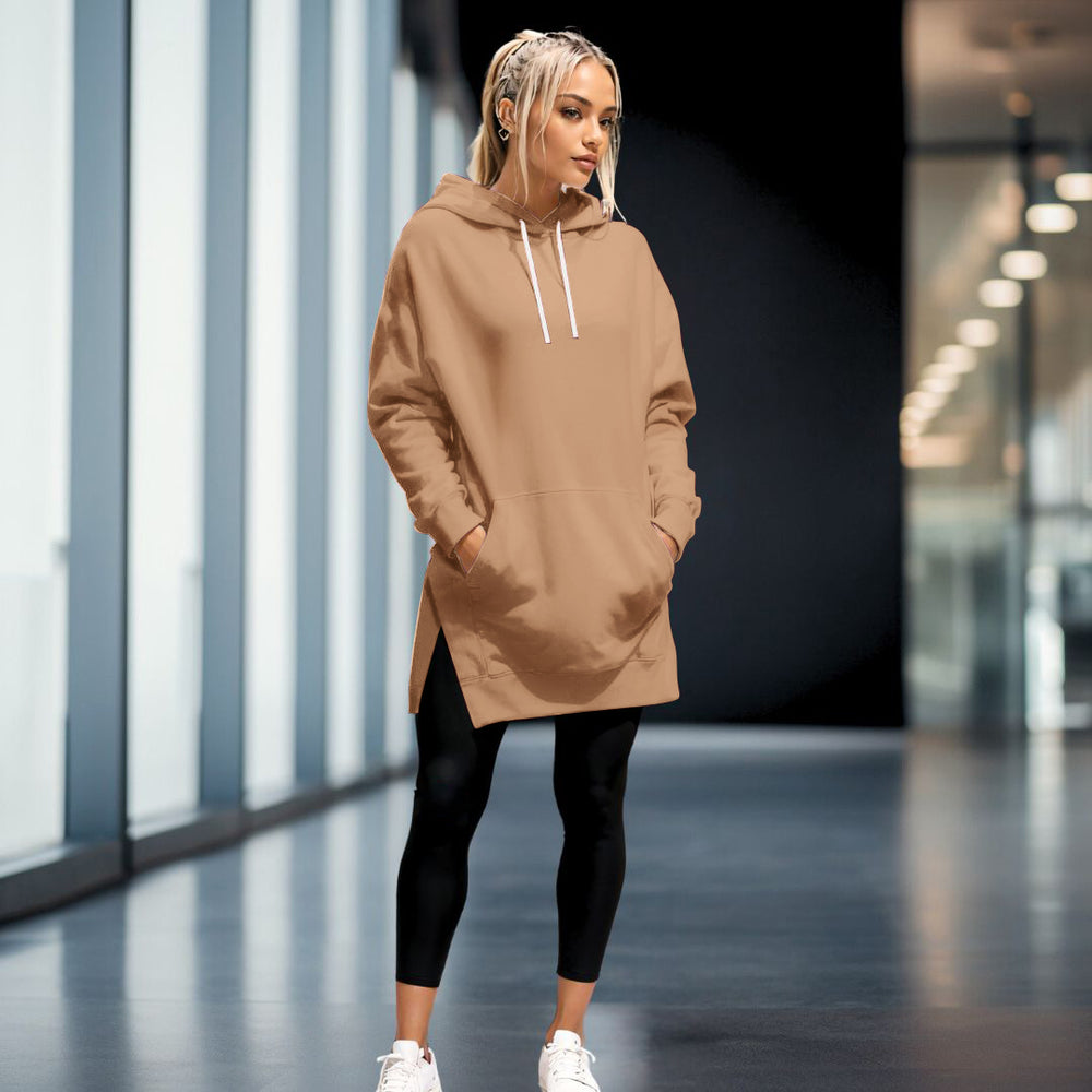 Women's Hoodie Dress Casual Long Sleeve Pullover Sweatshirt Dress