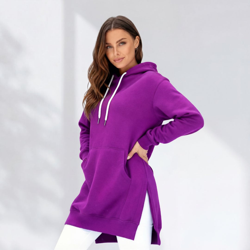 Oversized Sweatshirt Dresses The Warmy Oversized Hoodie Dress  Cozy  Pullover With Drawstring Waist & Pocket Casual Lounge Hoodie Dress