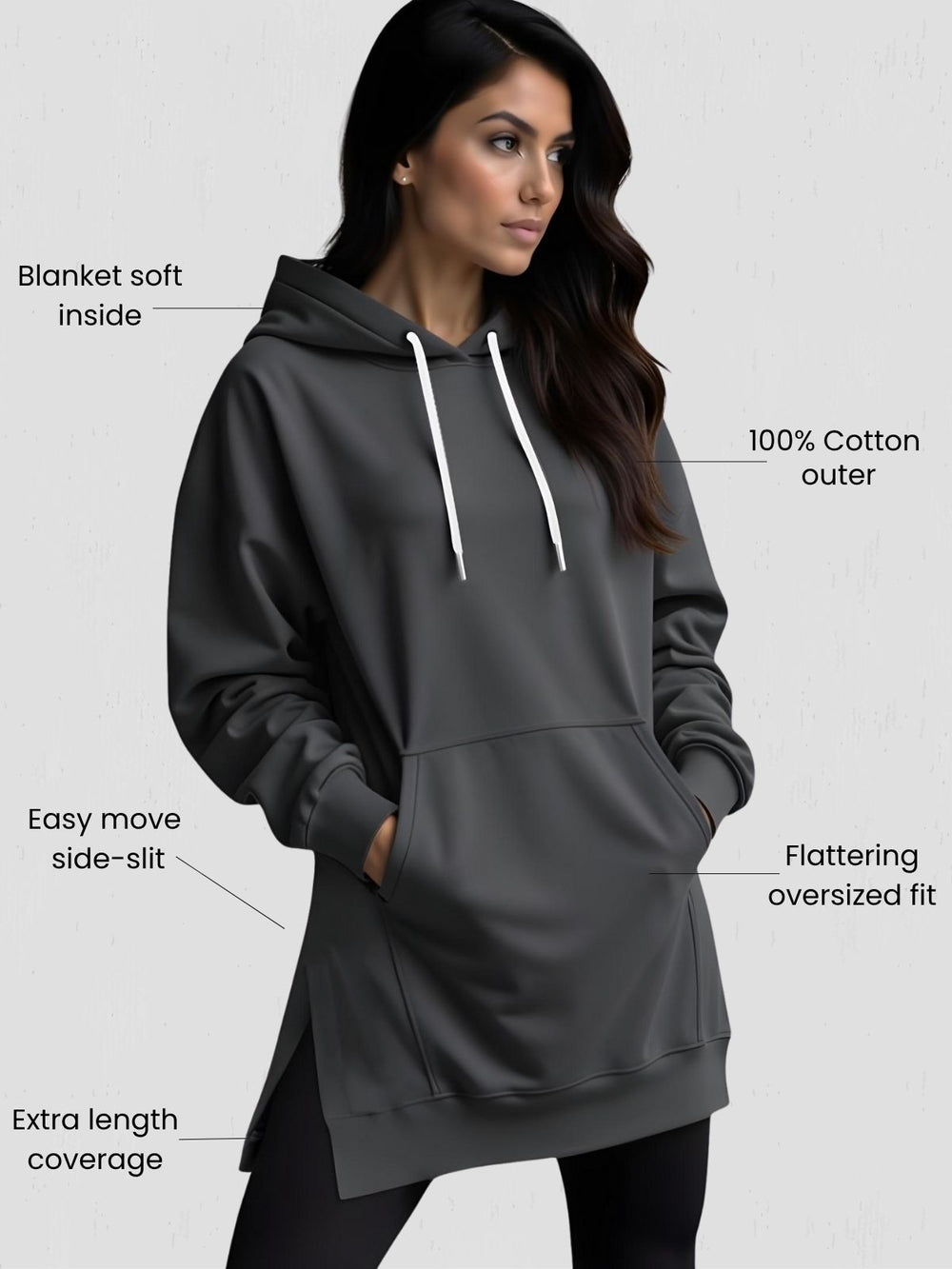 Warmy Oversized Hoodie Dress – Ultra-Soft Fleece Sweatshirt Dress for