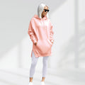 Pink Cow And Milk Print Hoodie Dress