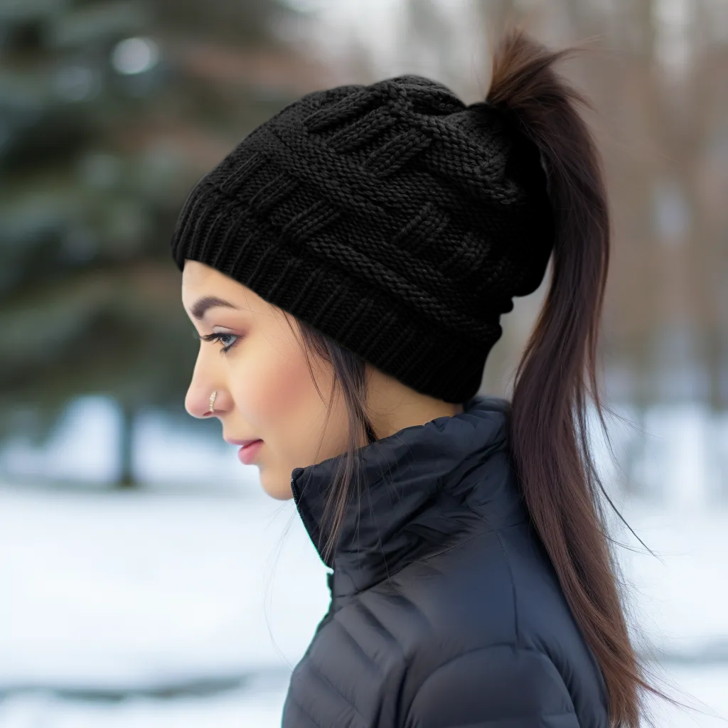 Knitted Ponytail Beanie