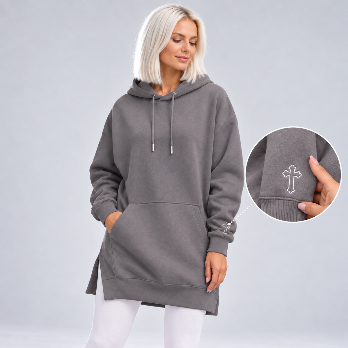 Übergroßes Hoodie-Kleid